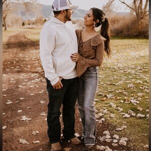 Brown Ruffled Long Sleeve Top